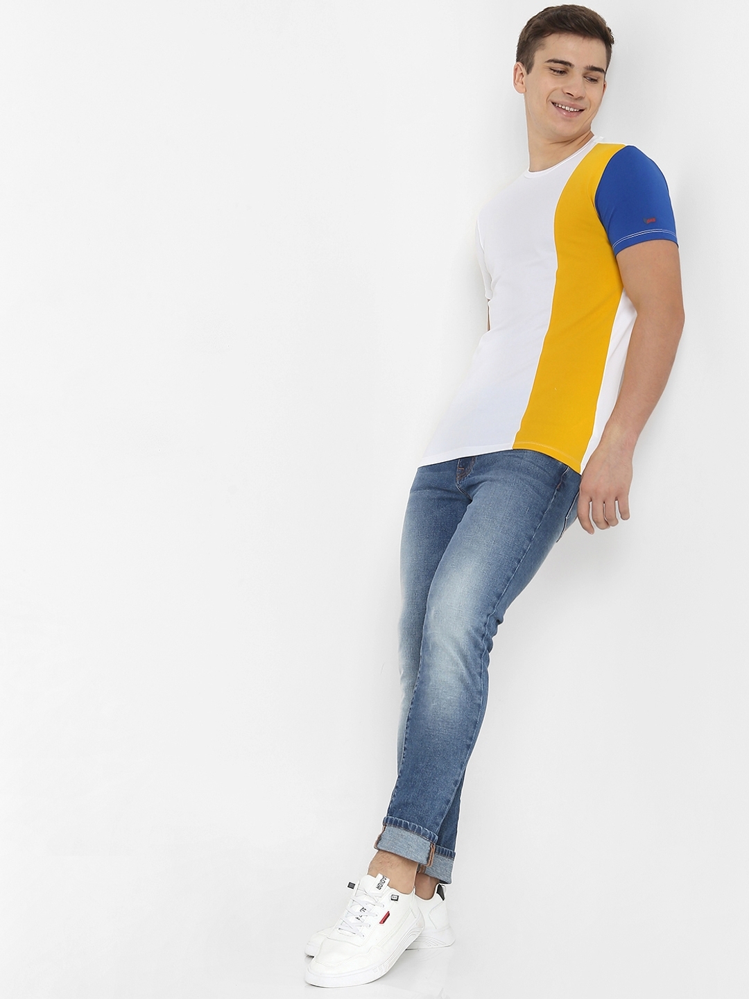 Colourblock Slim Fit Crew-Neck T-shirt