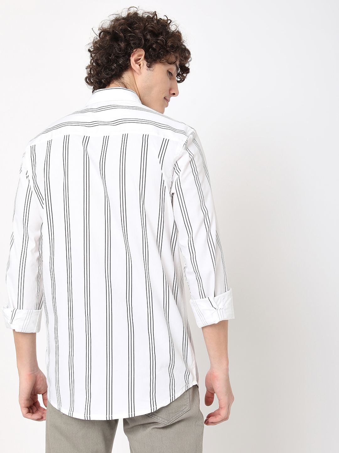 Striped Aciel Type Slim Fit Shirt