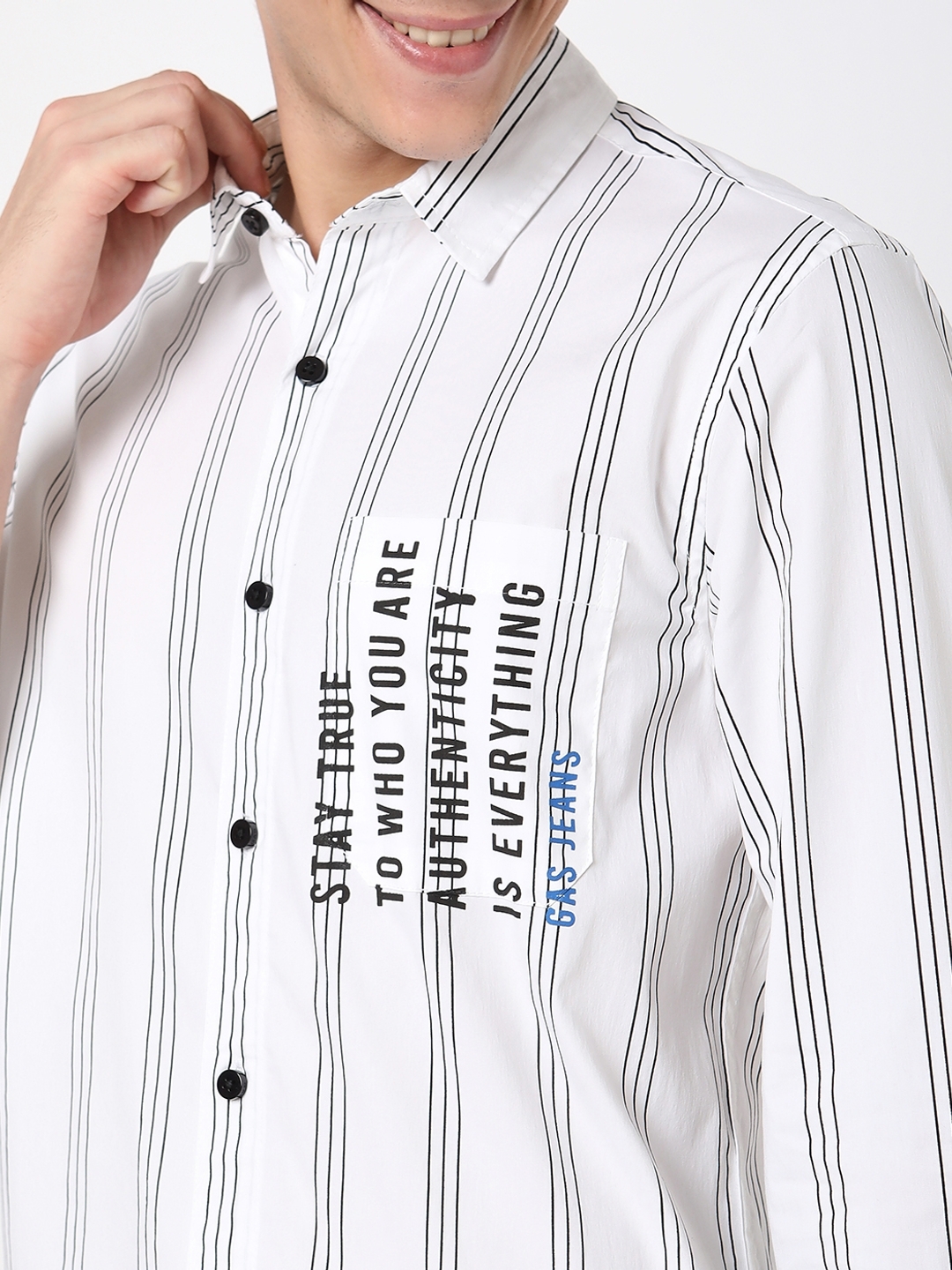 Striped Aciel Type Slim Fit Shirt