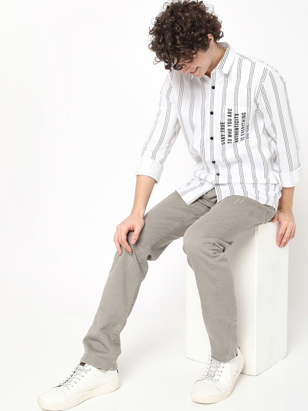 Striped Aciel Type Slim Fit Shirt