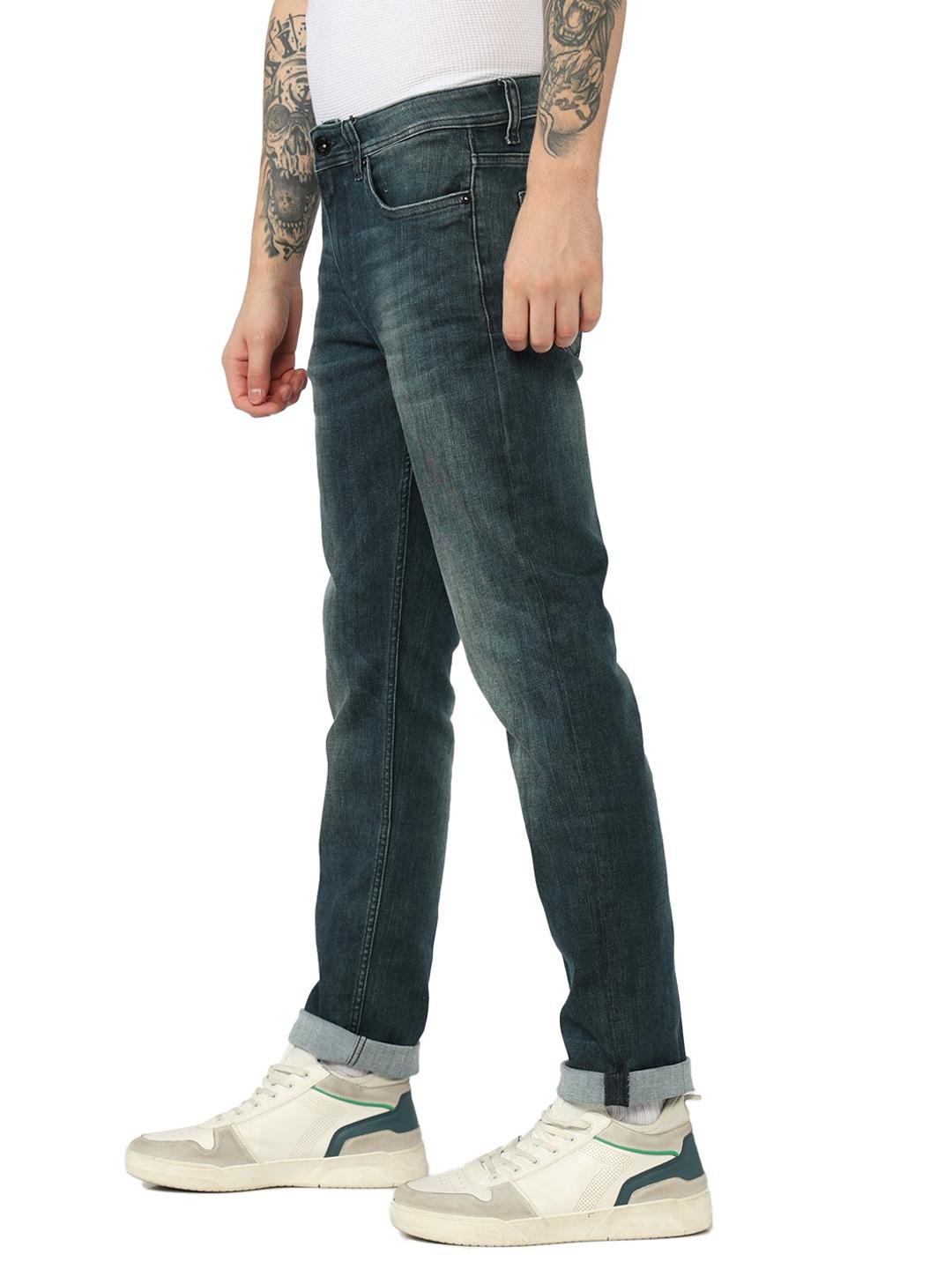 Slim Fit Zippered Fly Mid Rise Denim