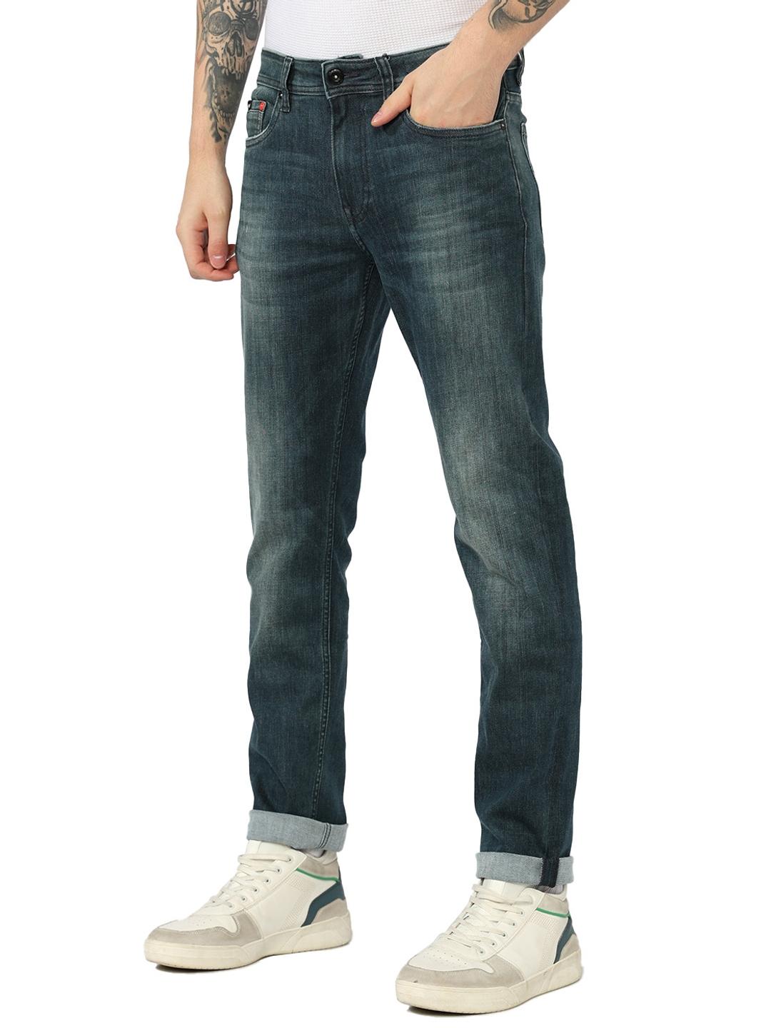 Slim Fit Zippered Fly Mid Rise Denim