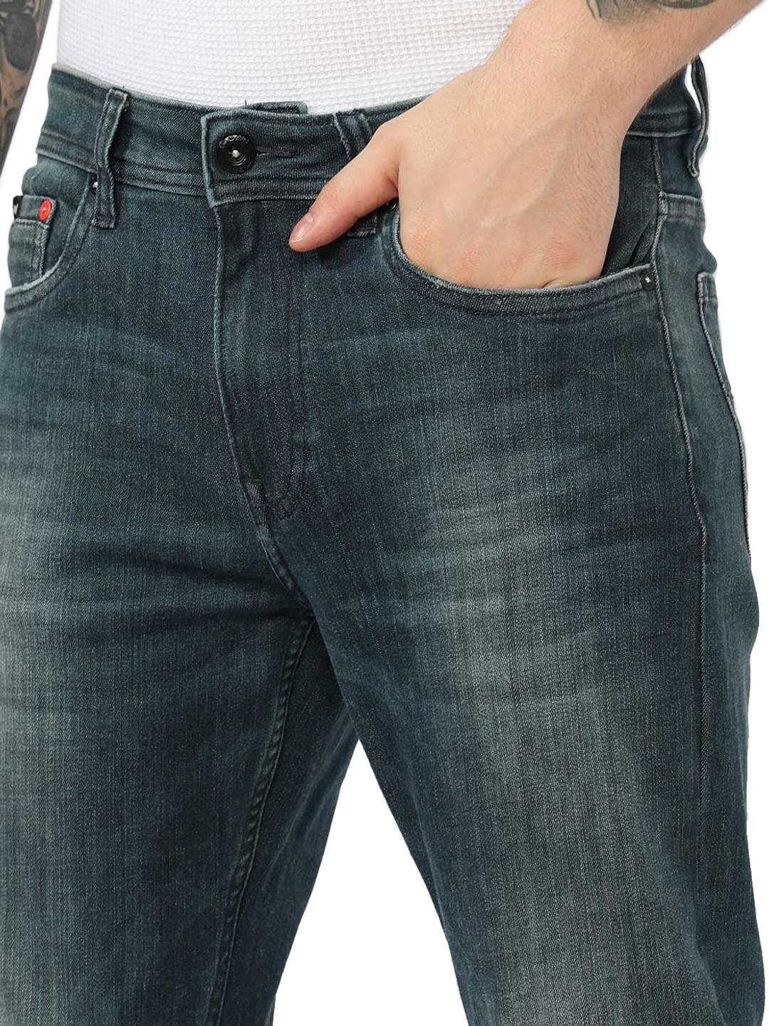 Slim Fit Zippered Fly Mid Rise Denim