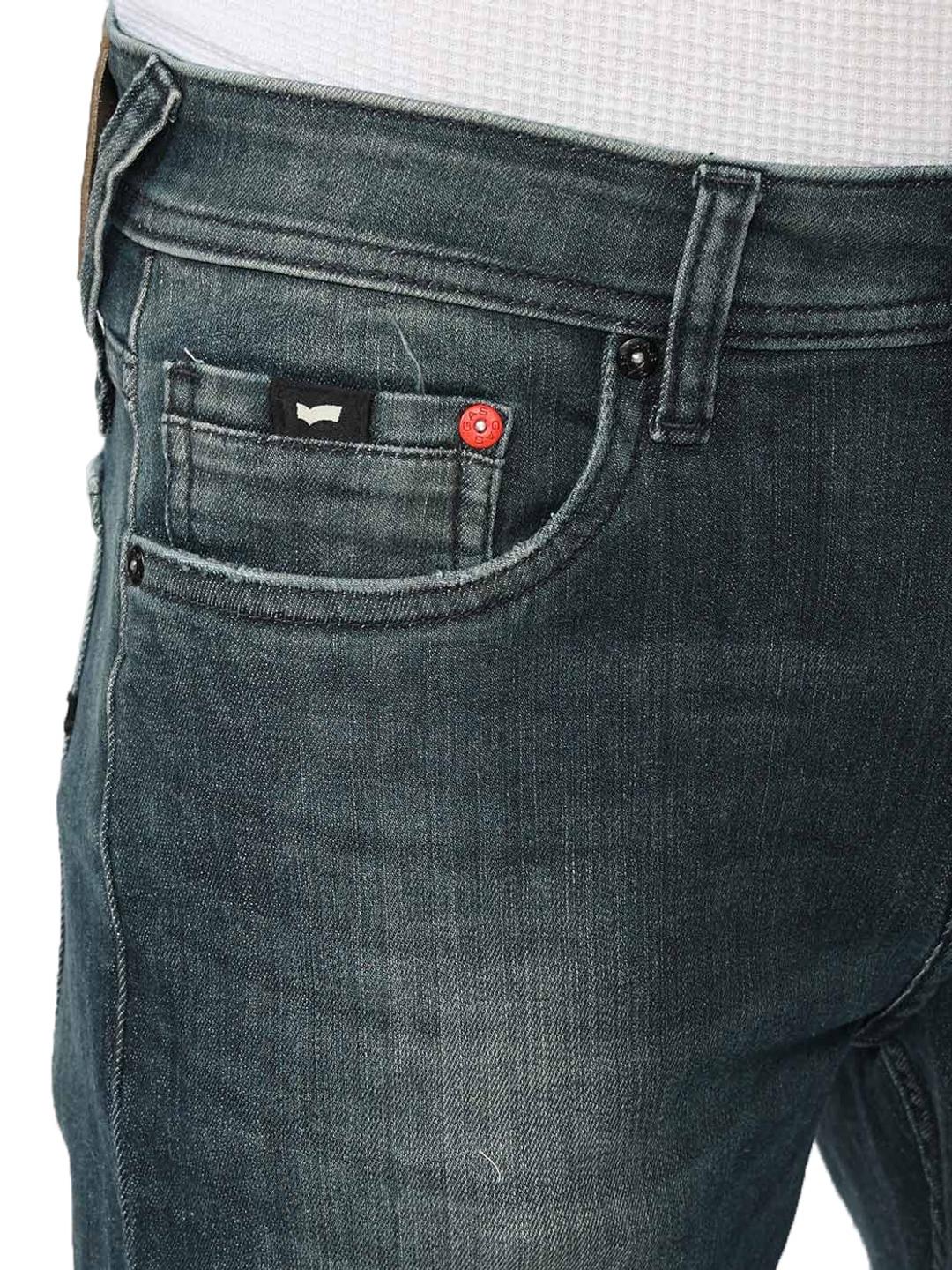 Slim Fit Zippered Fly Mid Rise Denim