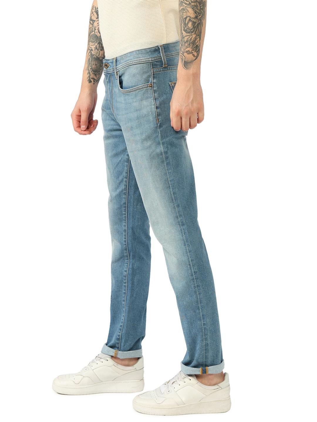 Slim Fit Zippered Fly Mid Rise Denim