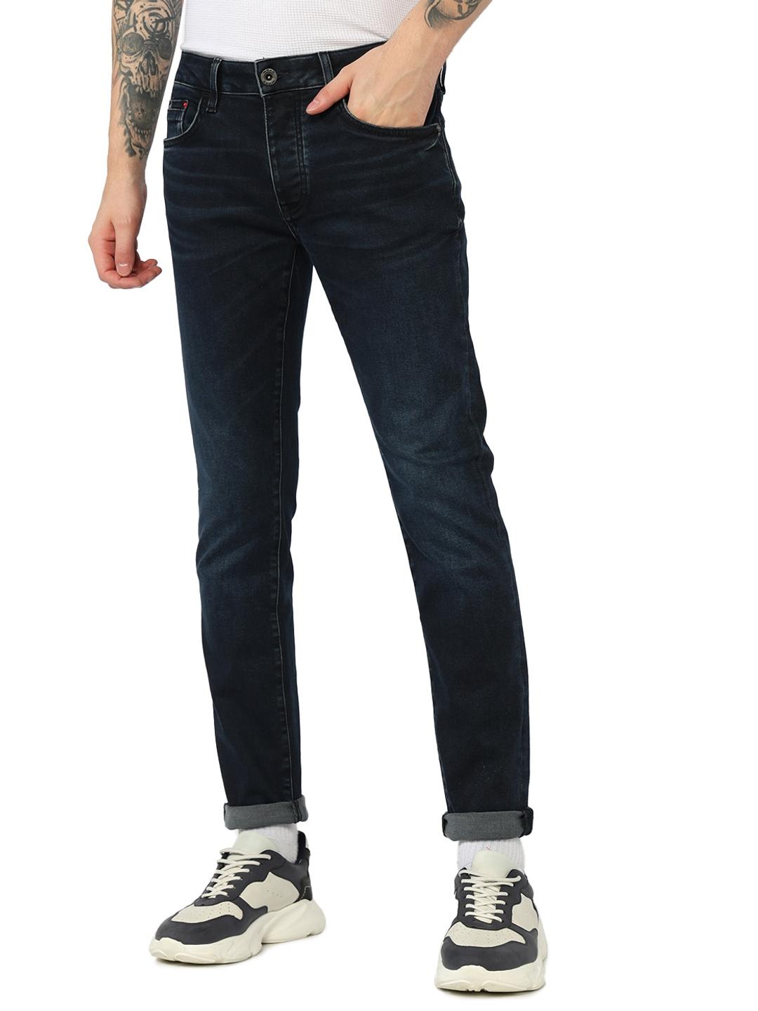 Slim Fit Button Fly Mid Rise Denim