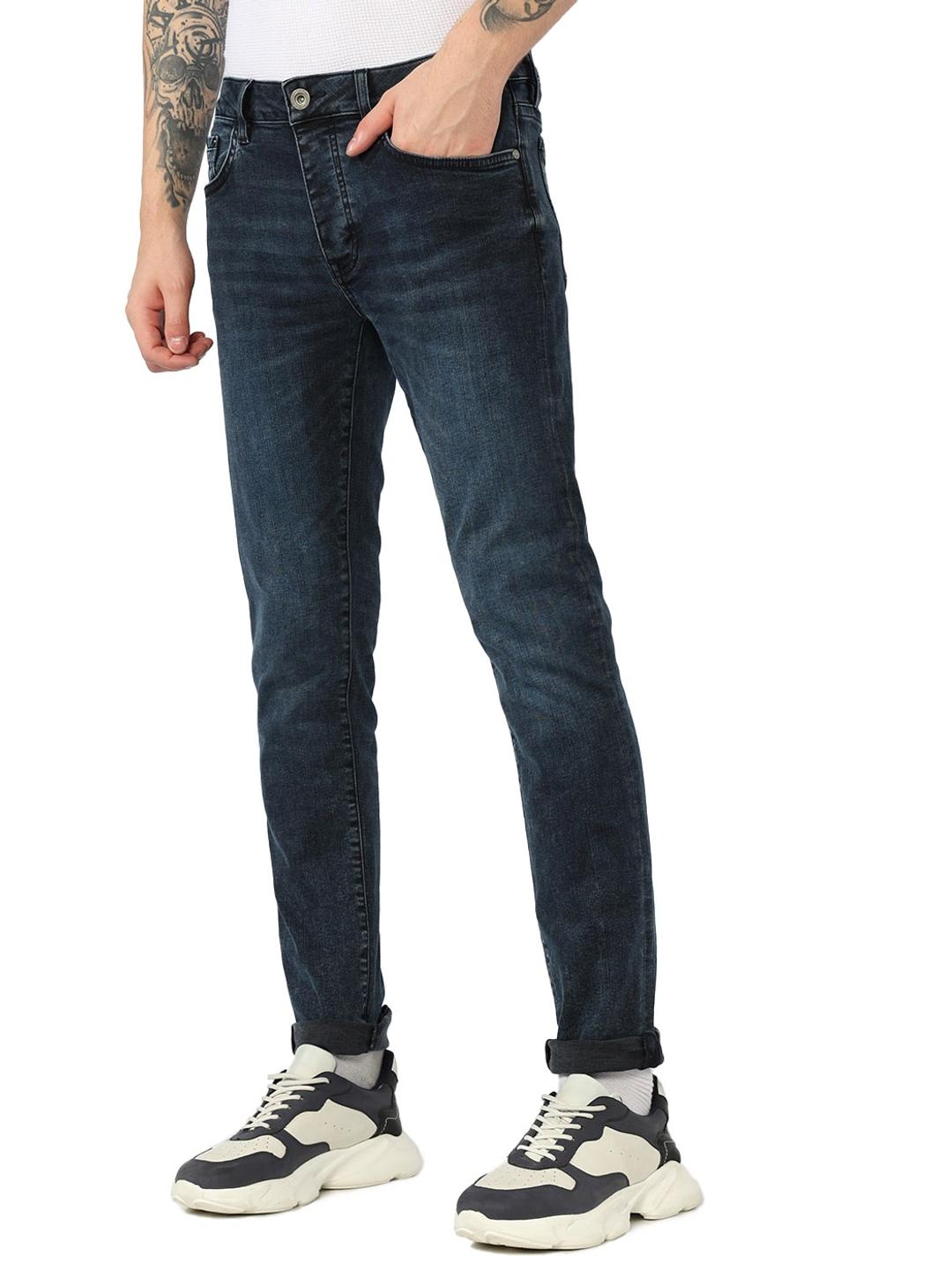 Slim Fit Button Fly Mid Rise Denim