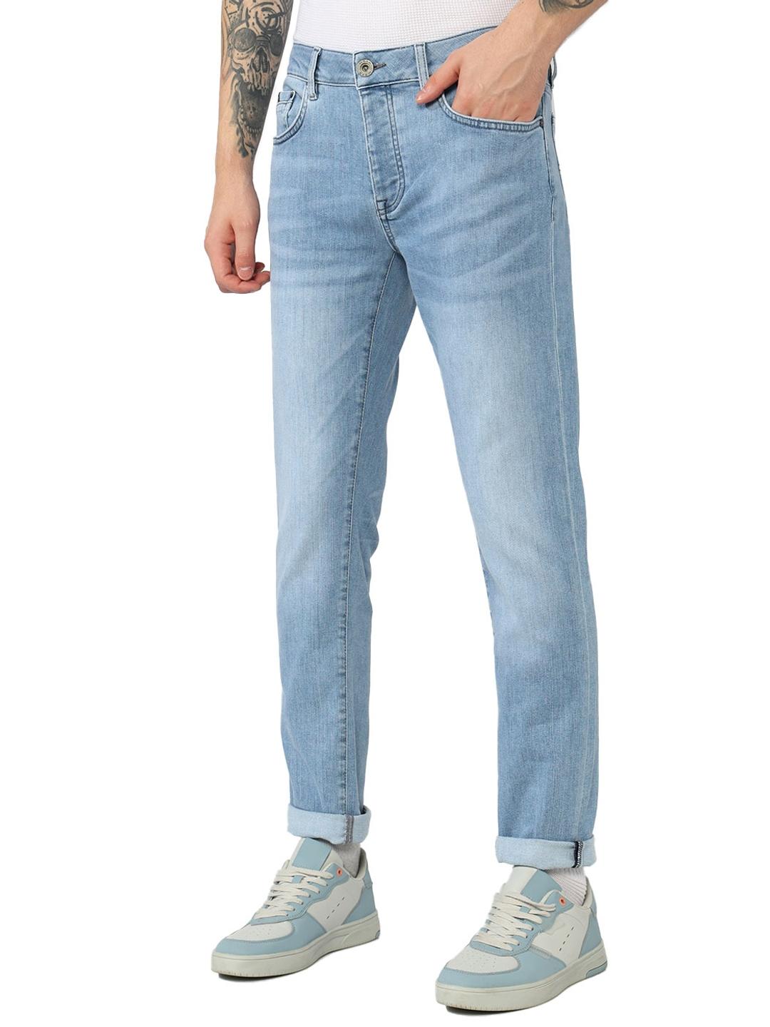 Slim Fit Button Fly Mid Rise Denim