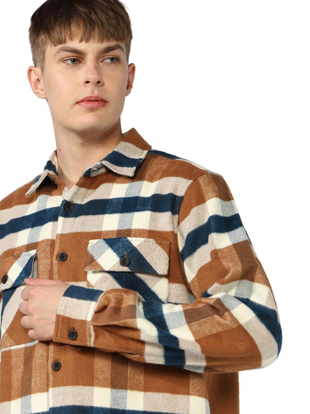 Shacket Fit Checked Shirt with Double Pockets