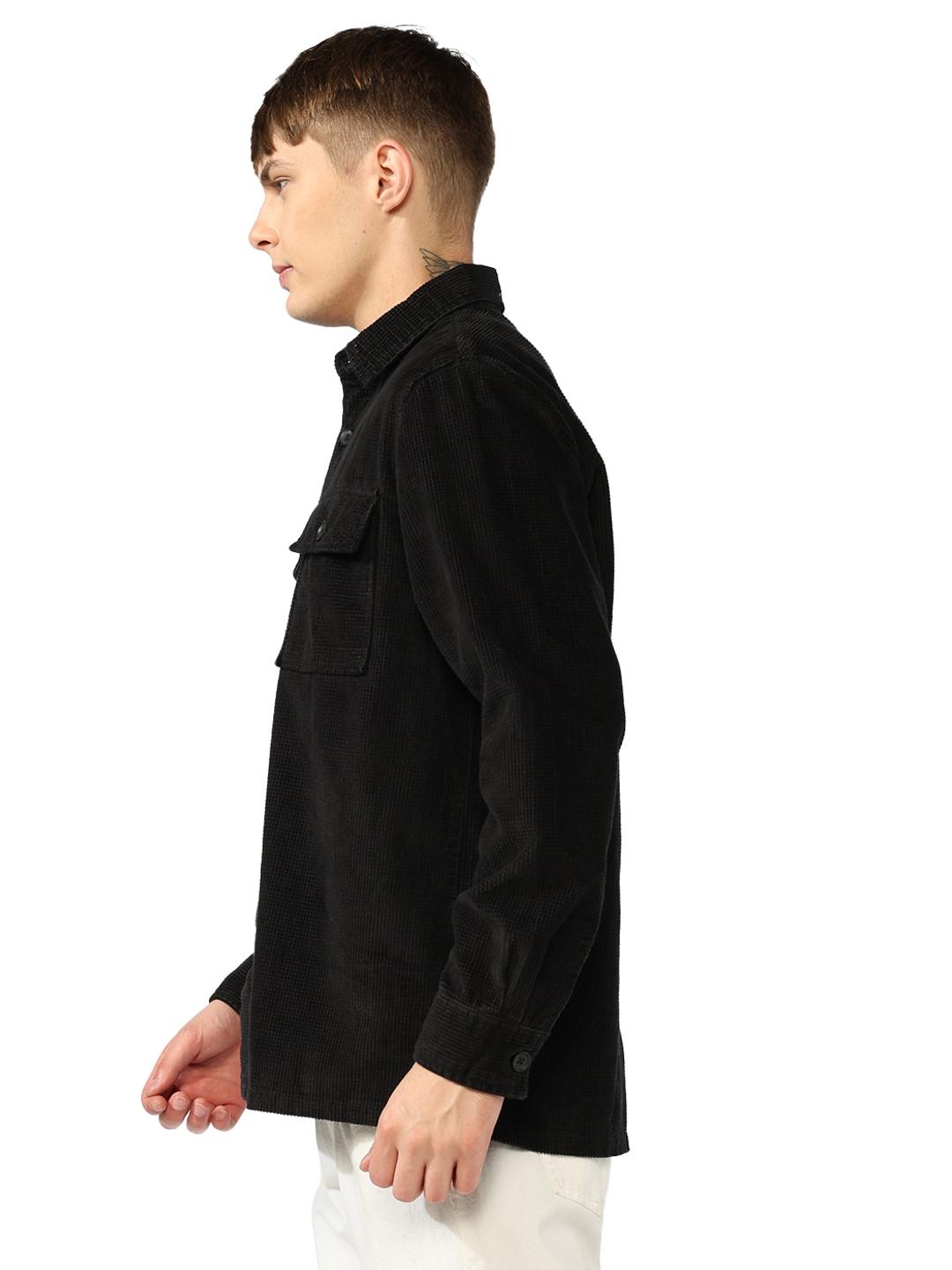 Corduroy Shacket Fit Shirt with Double Flap Pockets