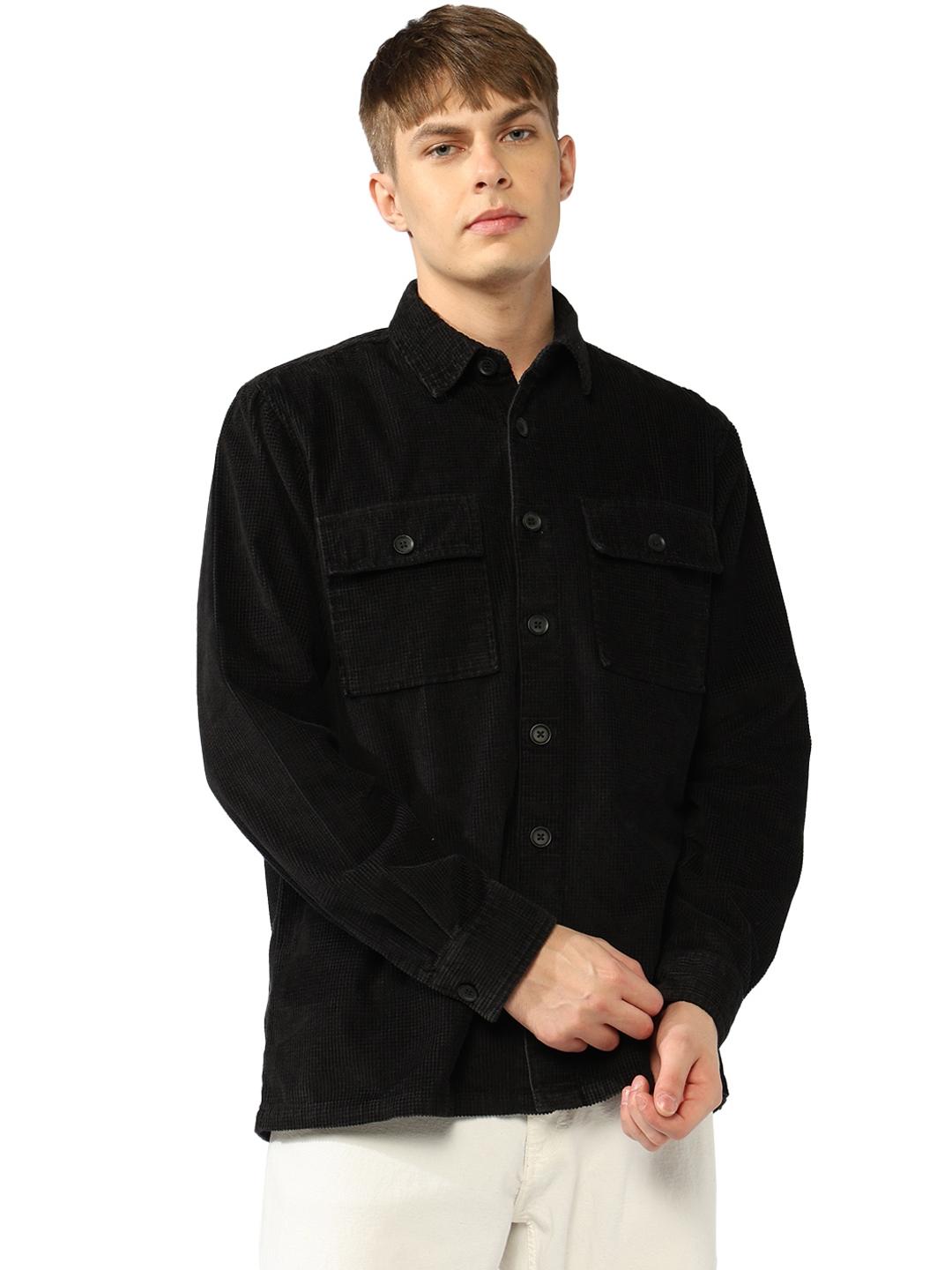 Corduroy Shacket Fit Shirt with Double Flap Pockets