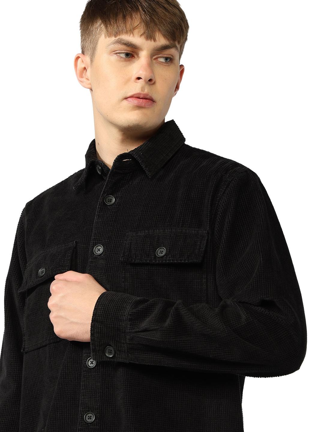 Corduroy Shacket Fit Shirt with Double Flap Pockets