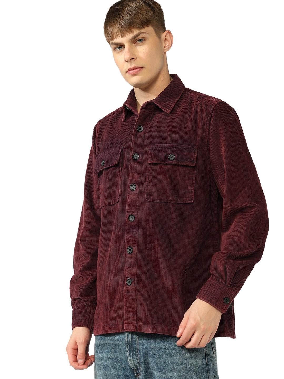 Corduroy Shacket Fit Shirt with Double Flap Pockets