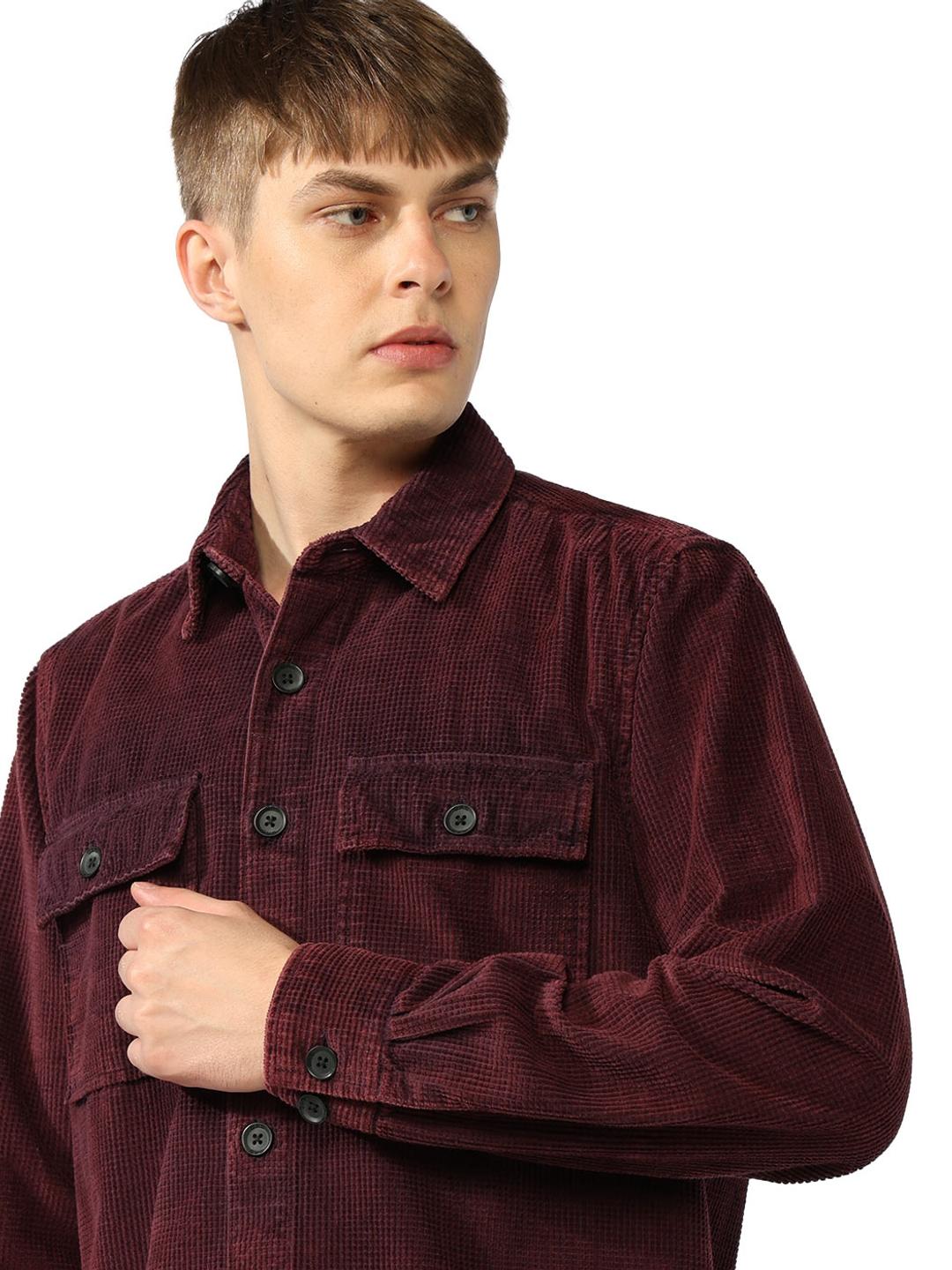 Corduroy Shacket Fit Shirt with Double Flap Pockets