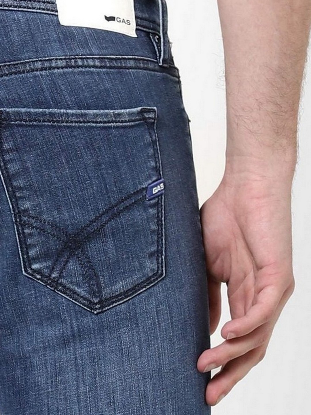 Men's Sax Zip Skinny Fit Mid blue Jeans