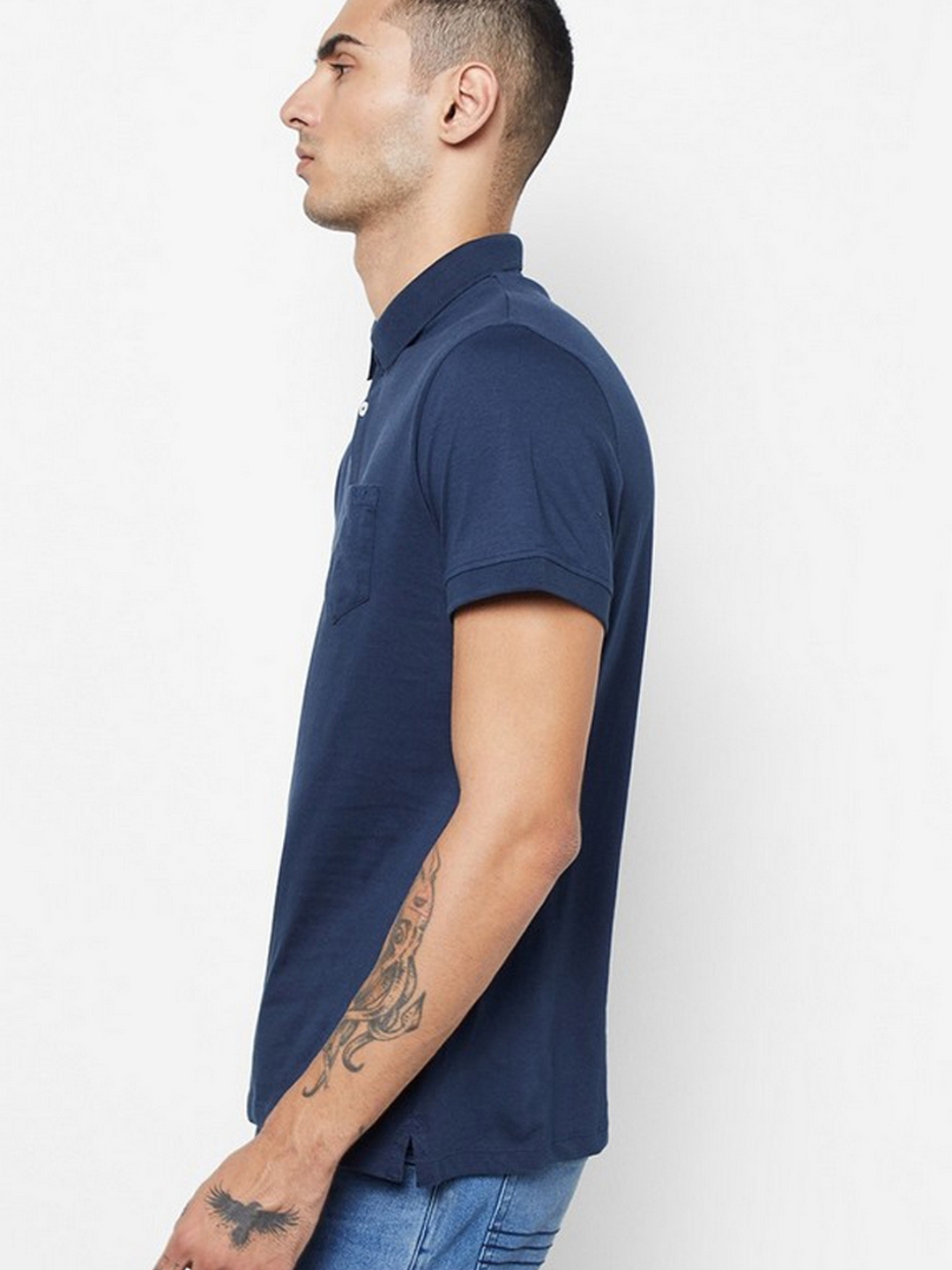 Textured Polo T-shirt with Ribbed Hems