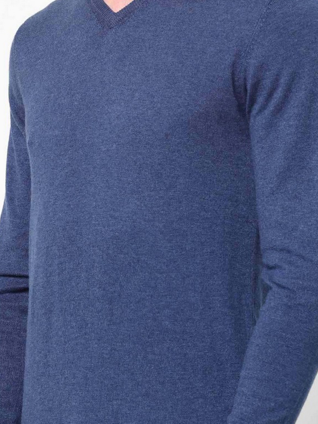 V-Neck Pullover with Ribbed Hems