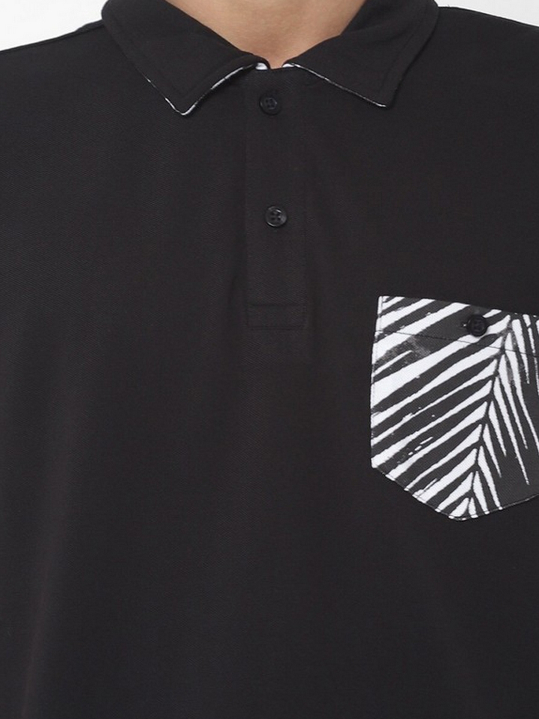 Yoyo Patch Pocket Black Polo T-Shirt