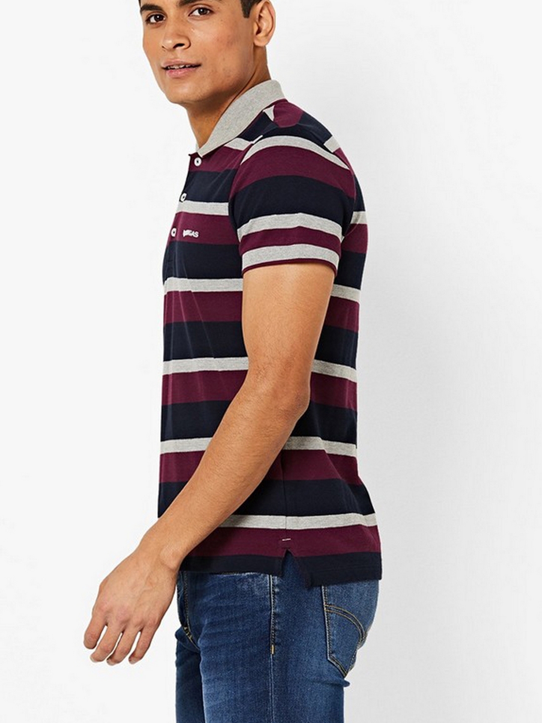 Striped Slim-Fit Polo T-shirt