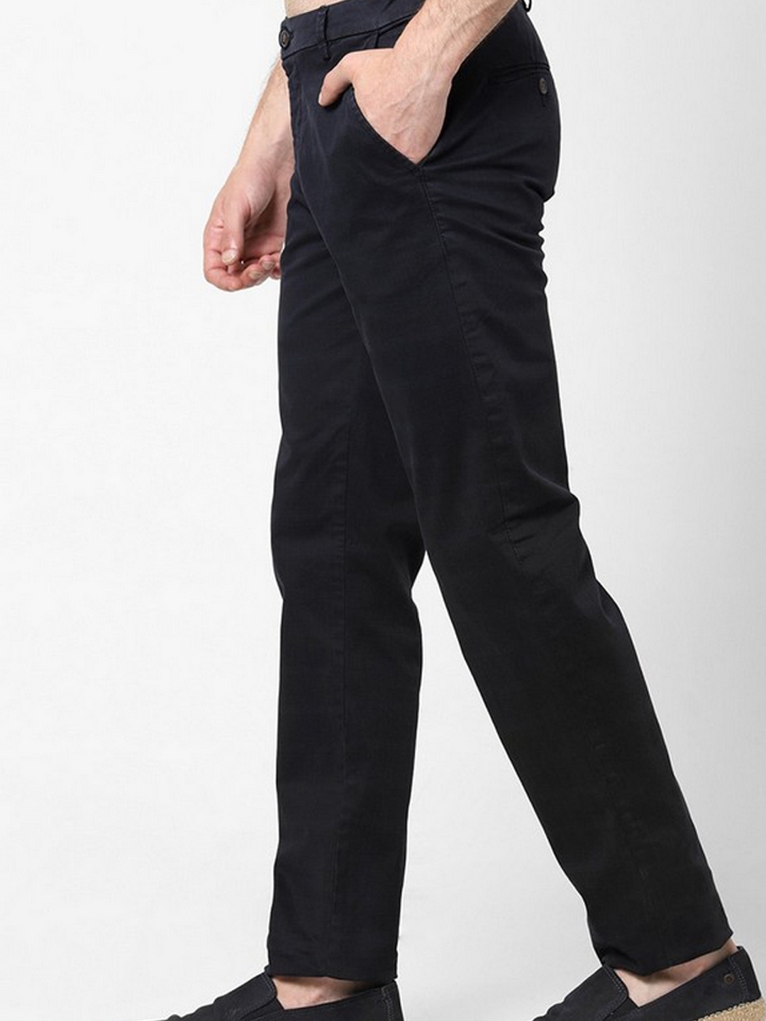 Stretch melange flannel flat front trousers | GIORGIO ARMANI Man-atpcosmetics.com.vn