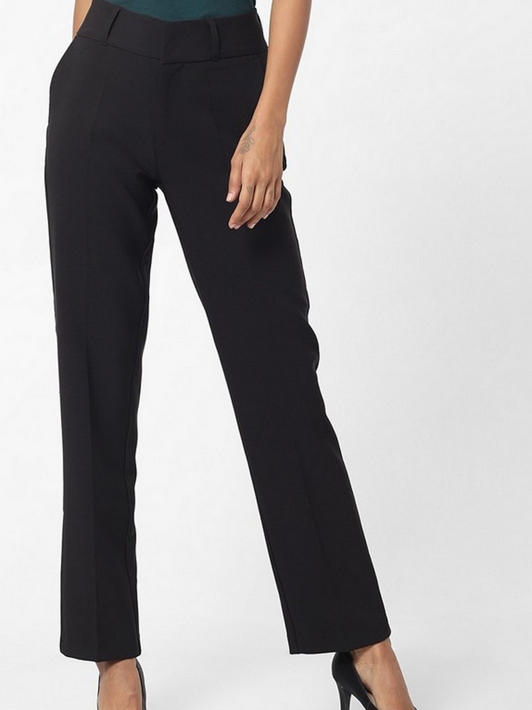 PETER ENGLAND Tapered Women Black Trousers - Buy PETER ENGLAND Tapered Women  Black Trousers Online at Best Prices in India | Flipkart.com