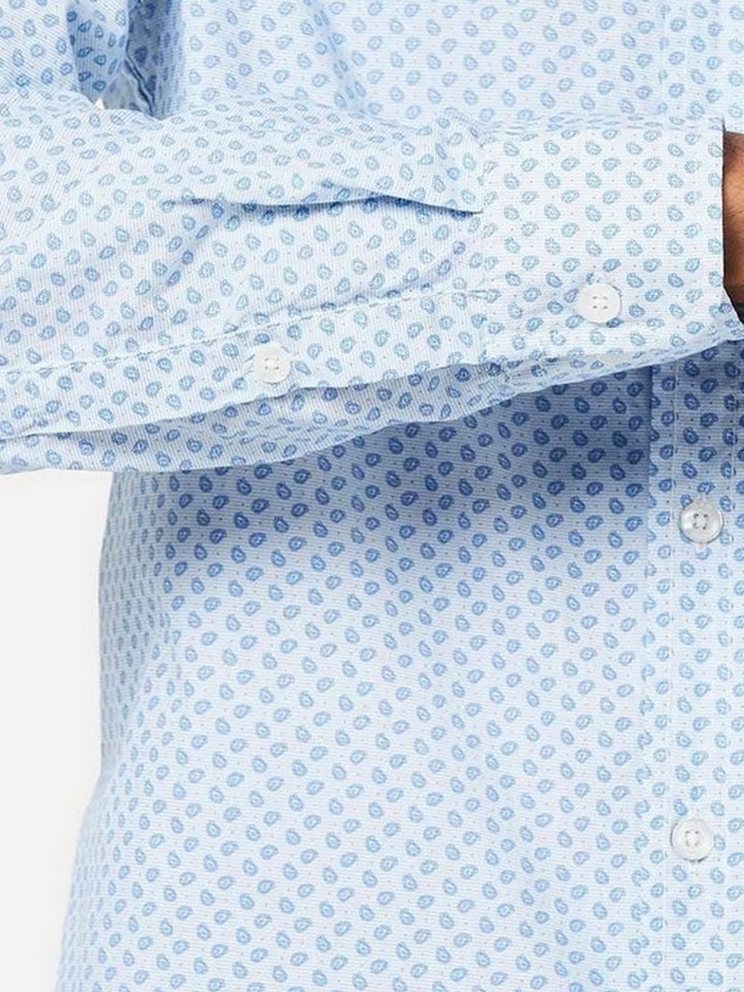 Placement Print Slim Fit Shirt with Band Collar
