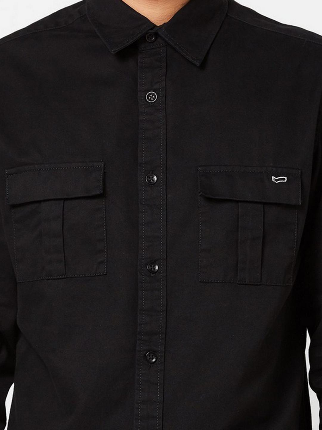 Men's Abner solid black shirt
