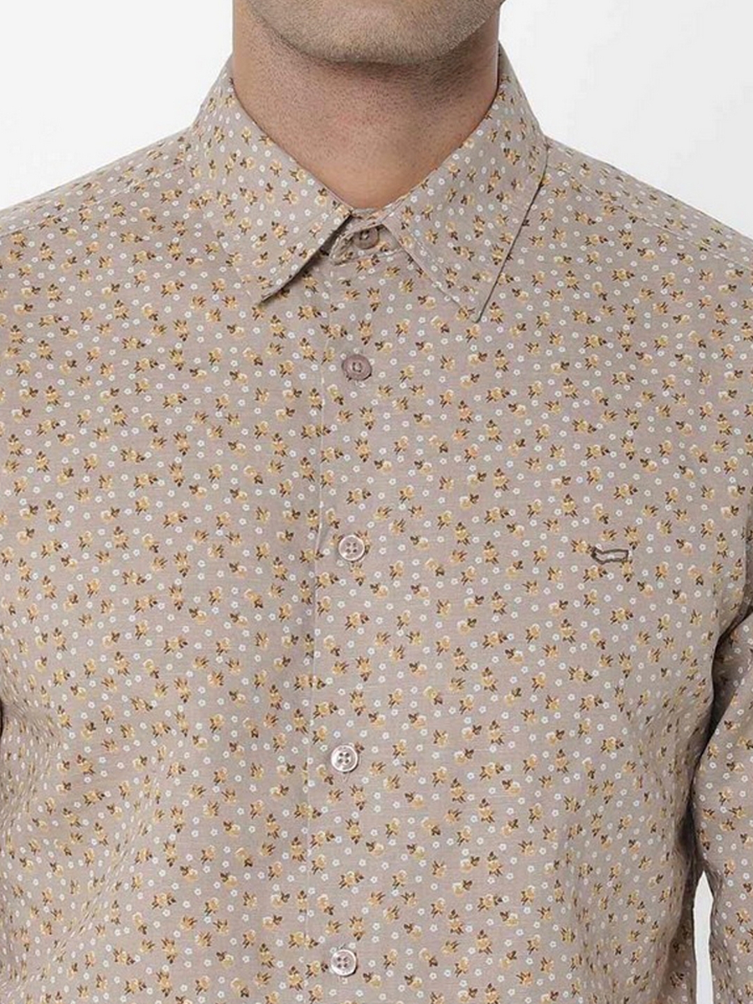 Sir Det Printed Shirt with Spread Collar