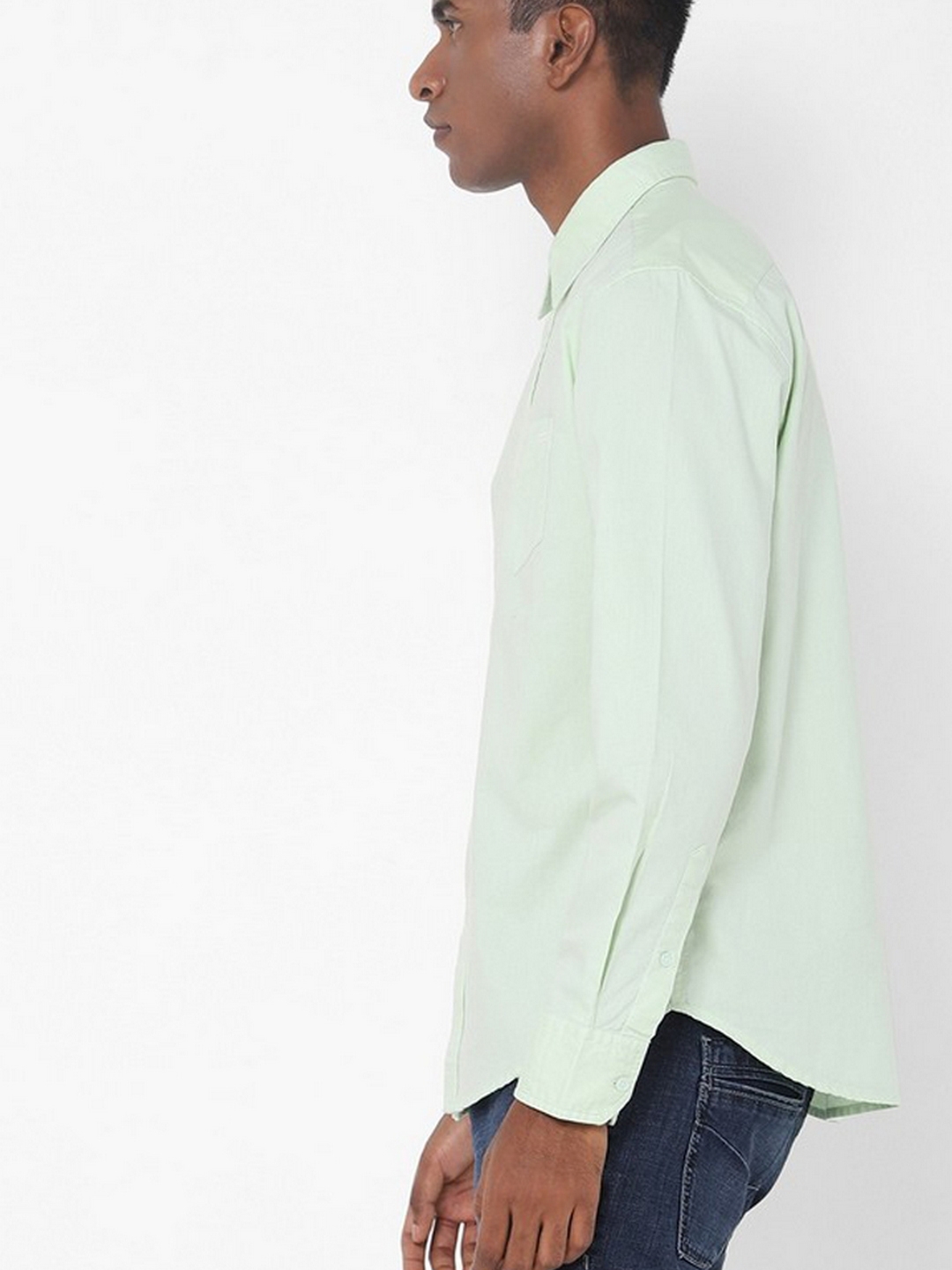 Men's Flix SS Solid Lime Green Shirt