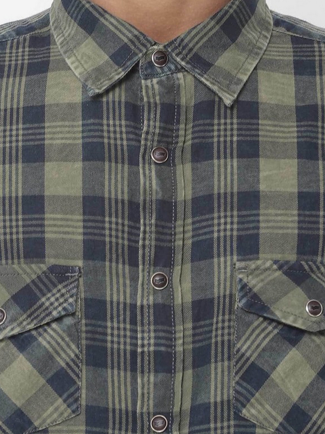 Men's Victor Green Checks Cotton Shirt