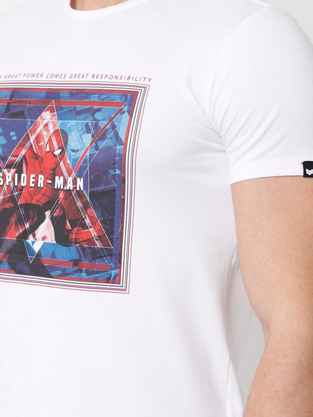 Spider-Man Print Slim Fit Crew-Neck T-shirt