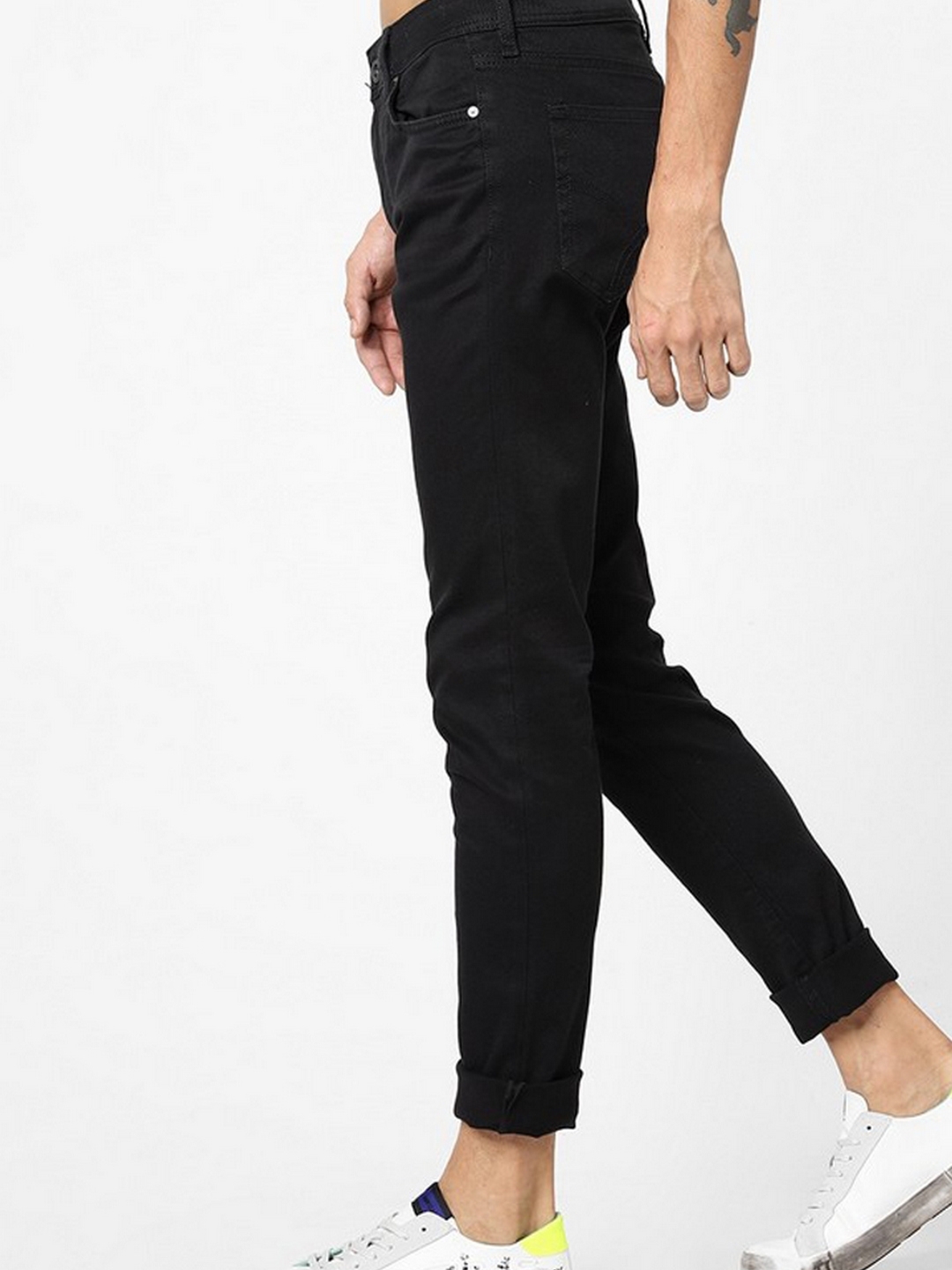 Men's Sax Zip Skinny Fit BLACK Jeans