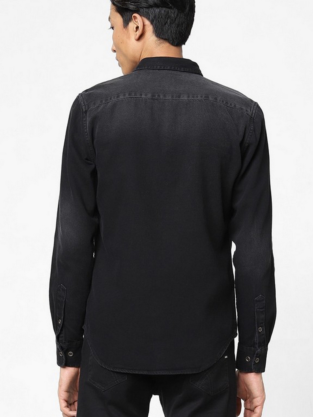 VERSACE Denim Shirt in Faded Washed Black | FWRD