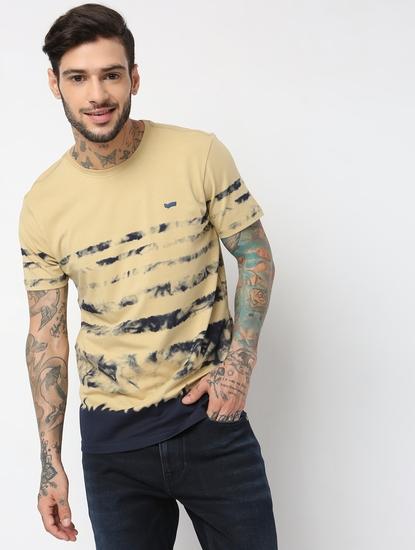 Slim Fit Half Sleeve Printed Cotton Lycra T-Shirt