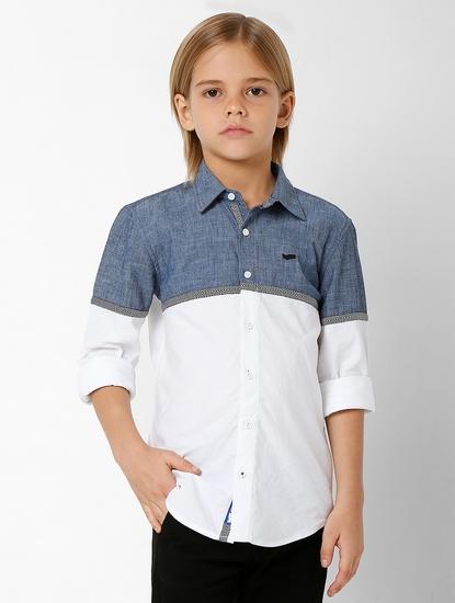 Lanzo Cut Colourblock Cotton Shirt