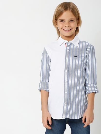 Len Striped Shirt with Patch Pocket