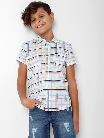 Lanzo Jr Slim Fit Checks Shirt