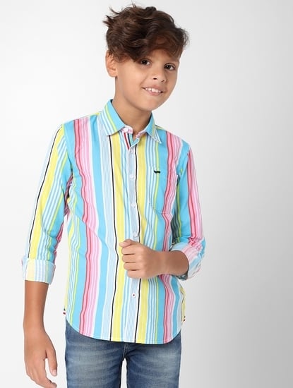 Lanzo Jr Multi Stripe Cotton Shirt