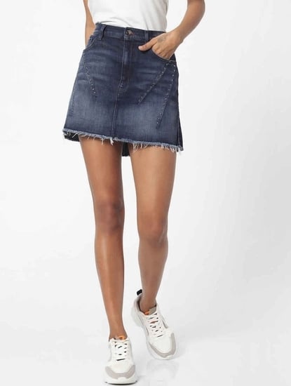 Women's straight fit mid wash Joplin skirt