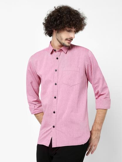 Relaxed Fit Cotton Shirt with Spread Collar