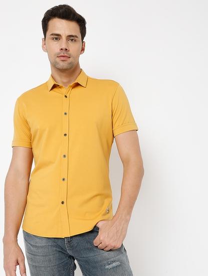 Slim Fit Shirt with Spread Collar