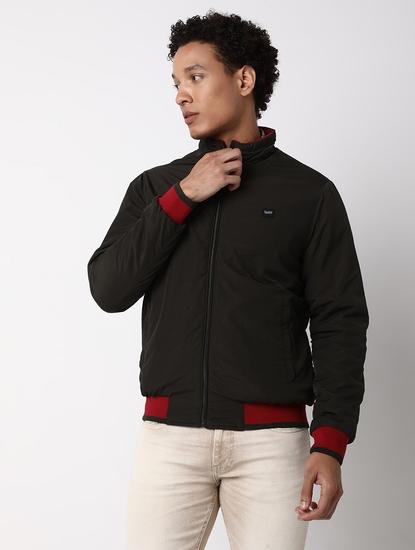 Regular Fit Full Sleeve High Neck Solid Nylon Jacket