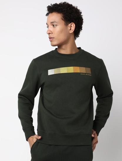 Regular Fit Full Sleeve Rib Neck Graphic Polycotton Sweatshirts