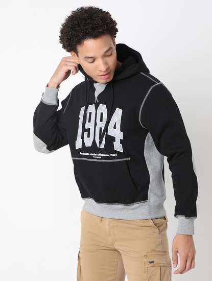 Regular Fit Full Sleeve Hooded Neck Typography Polycotton Sweatshirts