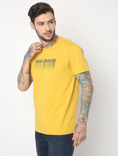 Regular Fit Half Sleeve Printed Cotton Lycra T-Shirt