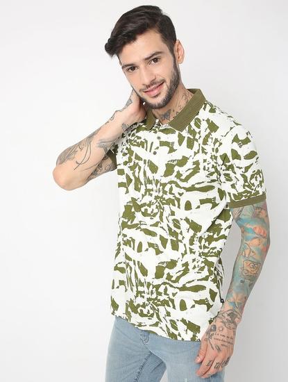 Regular Fit Half Sleeve Printed Polo T-Shirt