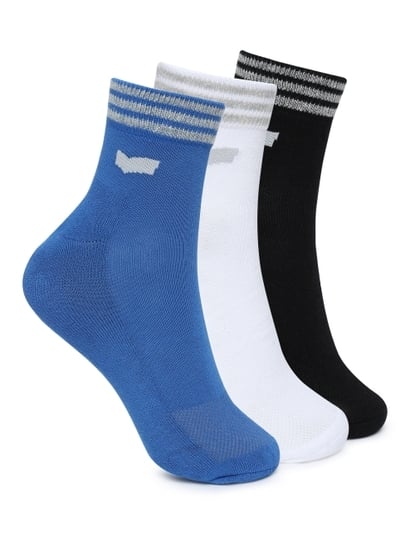 OHAN IN Black/White/Blue Stripe Socks (Pack of 3)