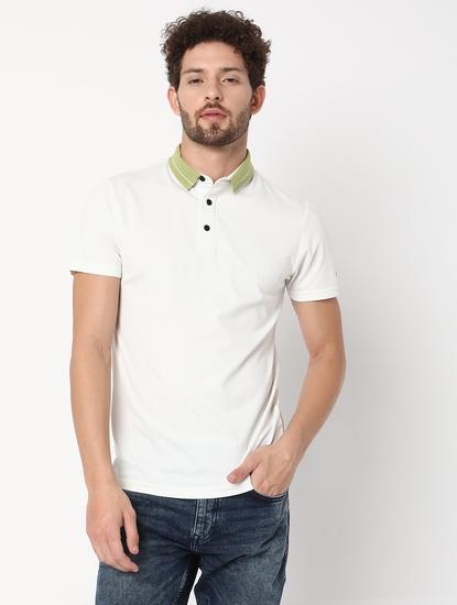 Slim Fit Half Sleeve Solid Tencil Nylon Polo T-Shirt