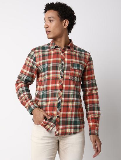 Regular Fit Full Sleeve Checkered Cotton Shirts