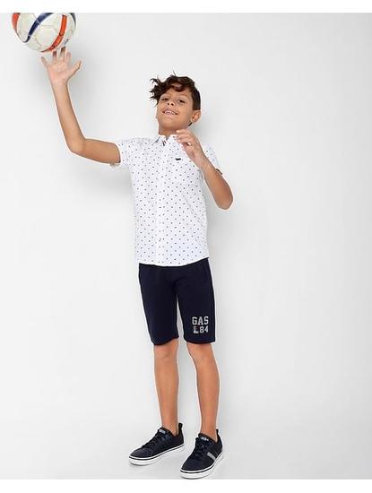 Boy's Logo Print Knit Shorts with Insert Pockets